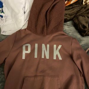 blush pink fleece hoodie